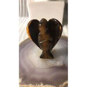 Beautiful Tiger Eye Angel Carving